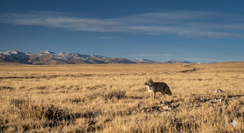 チベットスナギツネ チベット高原 生息地(AI生成画像)