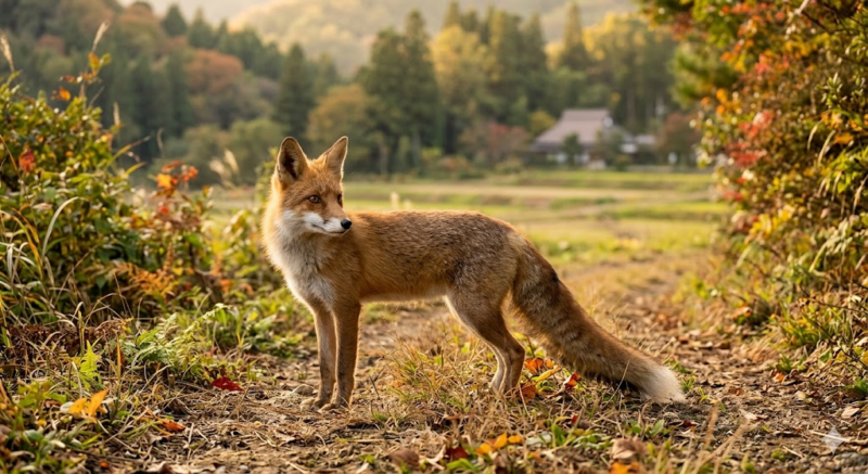 ホンドギツネ キタキツネ 違い (AI生成画像)