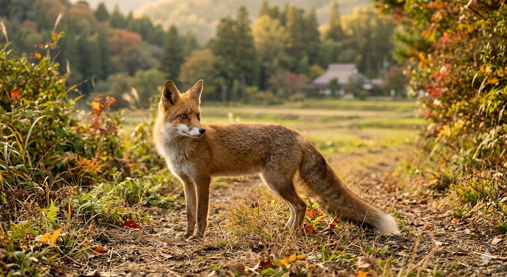 ホンドギツネ キタキツネ 違い (AI生成画像)